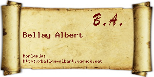Bellay Albert névjegykártya